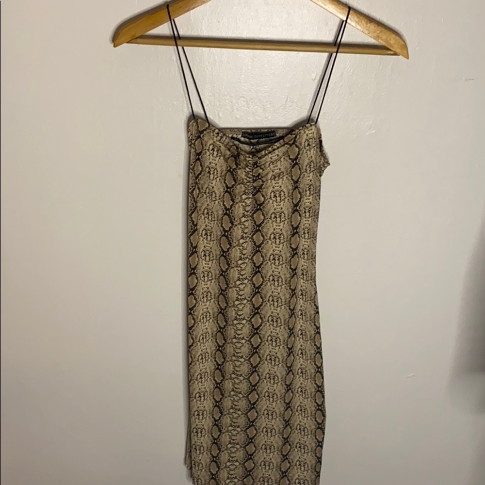 Snake print mini dress